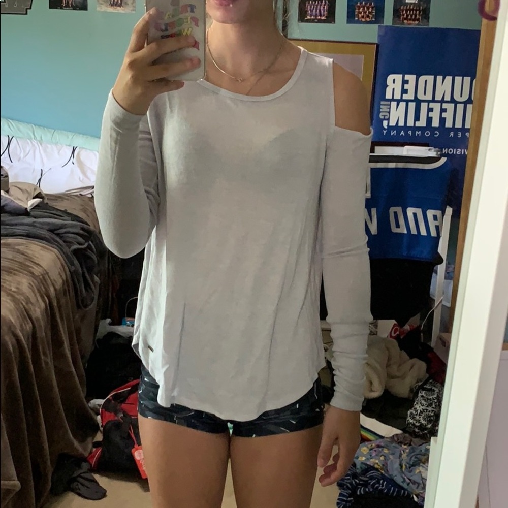 Light blue Cold shoulder top